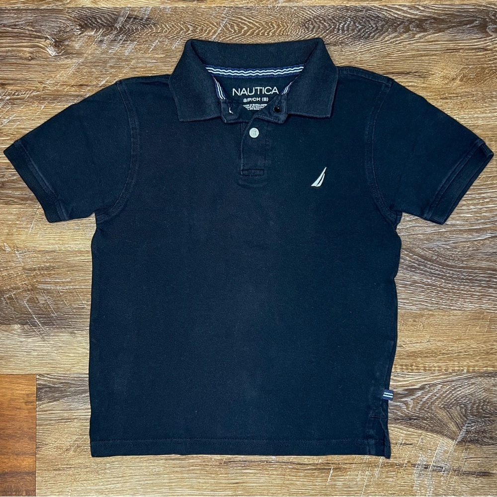 Nautica Boys Classic Black and White Polo Shirts, Size S (8) - Picture 6 of 8